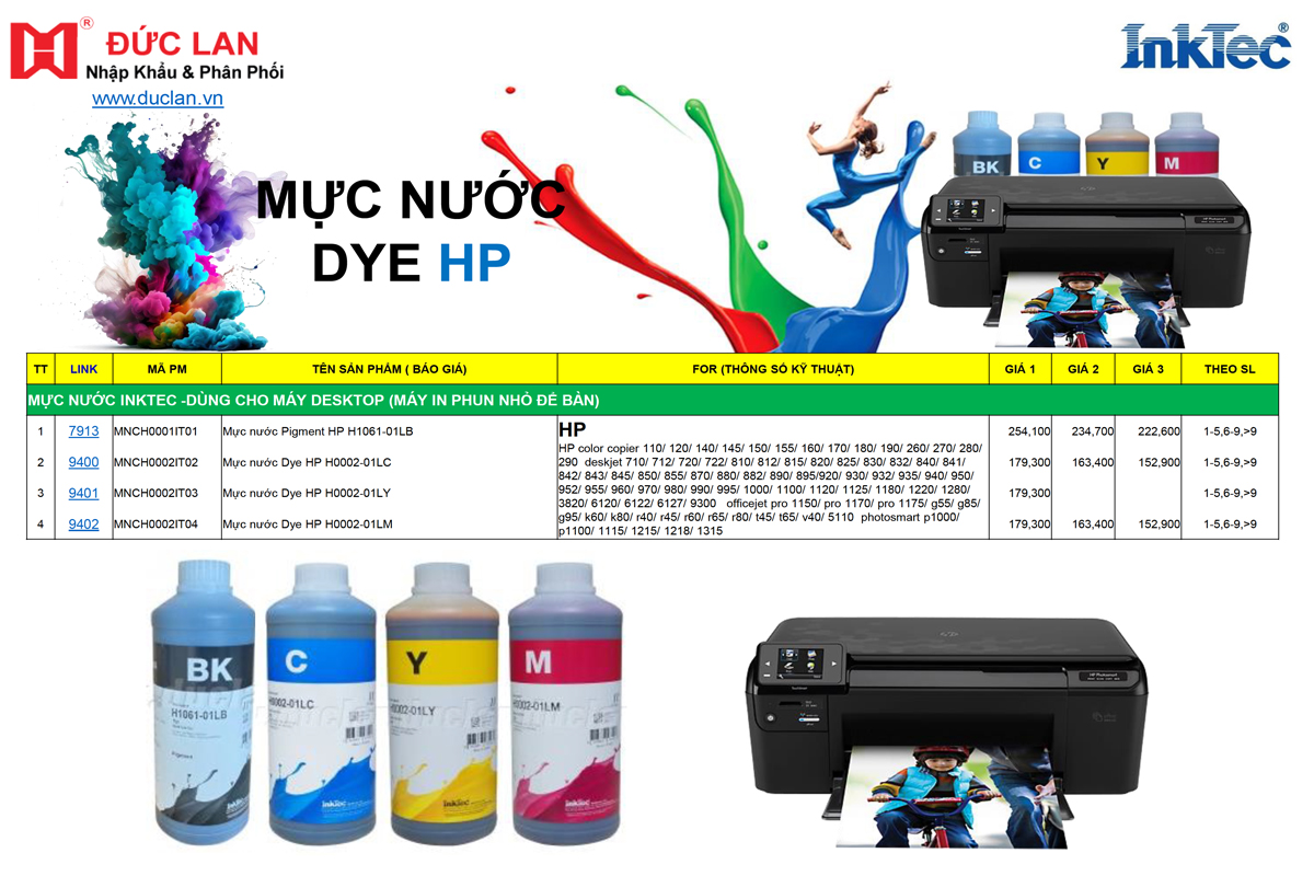 Mực In HP H061-01LB 1 Lít - Mực Chính Hãng Giá Tốt